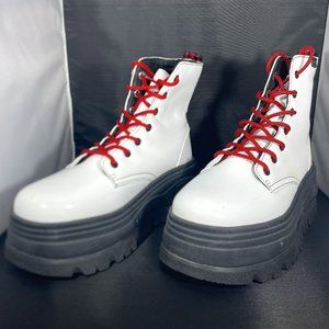 Coolway White Combat Boots